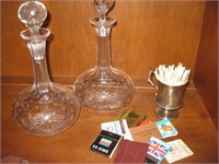 MAN CAVE BAR WARE LOT WITH DECANTERS