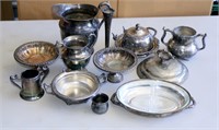 Box A Misc Silver & Plated Items: Jug Dish Butter