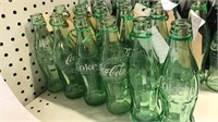 6 - Coca-Cola Bottles Green with White Lettering