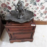 Wooden stand/trunk & 2 pc resin leaf fairy