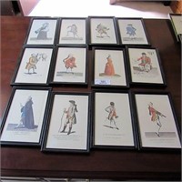 12 framed Colonial British Museum Character prints
