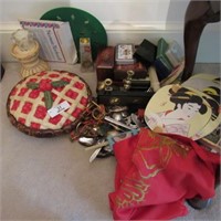 Flatware, Oriental items, pie plate, cards & more