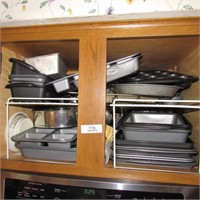 Baking pans, cooking sheets, etc cabinet contents