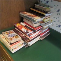 Cook book lot on kitchen counter
