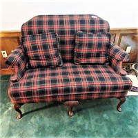 Harden loveseat with plaid upholstery
