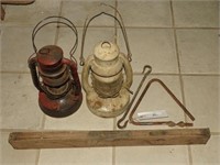 2 - Lanterns, Wooden Level & Dinner Bell