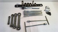 Collection of wrenches and socket wrenches