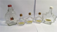5 glass maple syrup bottles
