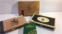 Four wooden cigar boxes
