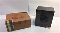 Two wooden cigar boxes