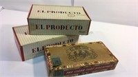 Lot of 3 cigar boxes to cardboard and 1 wood