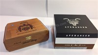 Two wood cigar boxes