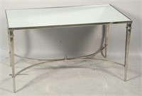 CONTEMPORARY CHROME & MIRRORED COFFEE TABLE