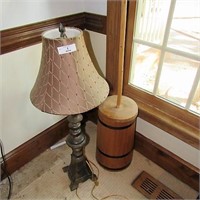 Wooden Butter Churn & Lamp