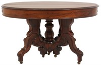 Oval Rosewood Dining Table w/ 11 Leaves