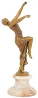 Joe Descomps Bronze Figural Dancer Sulpture