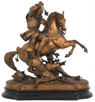 Attr. Theodore Gechter Battle Scene Sculpture