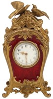 Red Enamel Miniature Desk Clock