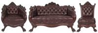 3 Pc. Attr. Karpen Carved Mahogany Parlor Set