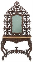 Rococo Pierced Carved Marble Top Etagere
