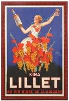 Large French Kina Lillet Liqueur Poster