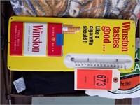 Winston Cigarette Tin Thermometer Sign