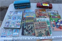 Comic Books, Baseball Card, Double Decker Bus