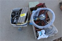 steering wheel cover, old rope, battery cable, etc