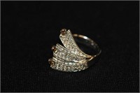 Lady's 14kt White Gold Dinner Ring w/ Three point