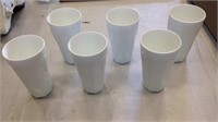Milk Glass, 6 Tumblers, grape Pattern