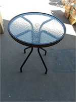 Metal and Glass Patio Table