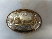 Rodeo Bible Camp Team Roping Buckle Marked German