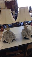 Vintage Figurine Lamps, Dress Lights Up