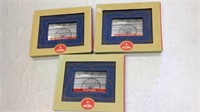 (3)Matching Denim Covered Picture Frames, in boxes