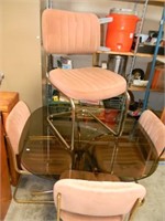 Tinted Glasstop Table w/ 4 Chairs