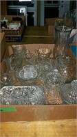 BOX OF MISCELLANEOUS GLASS/CRYSTAL
