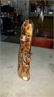 WOOD GIRAFFE SCULPTURE