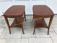 PAIR DIELCRAFT MAHOGANY END TABLES