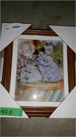 FRAMED DECOUPAGE PICTURE - CATS
