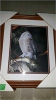 FRAMED DECOUPAGE PICTURE - OWL