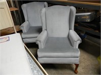 Pair of Blue Wingback Chairs