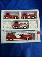 Tootsie toy firetruck set of four