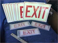 LARGE Glow in the Dark EXIT Sticker Signs/Plaques