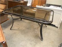 Black Metal w/ Glass Center Patio Table