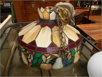 Large Tiffany Style Stained Glass Hanging Lamp
