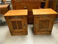 Pair of White Clad Brand Oak Side Tables