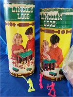 LIncoln Log Sets with extras