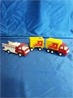 Tonka fire truck small and Long Haul with extra