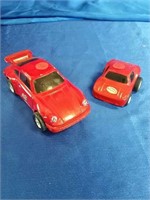 Tonka red Porsche and small red car