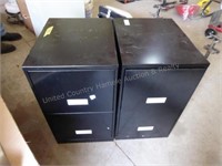 2 two drawer metal file cabinets